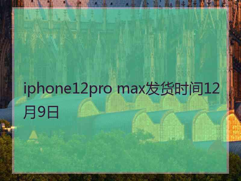 iphone12pro max发货时间12月9日