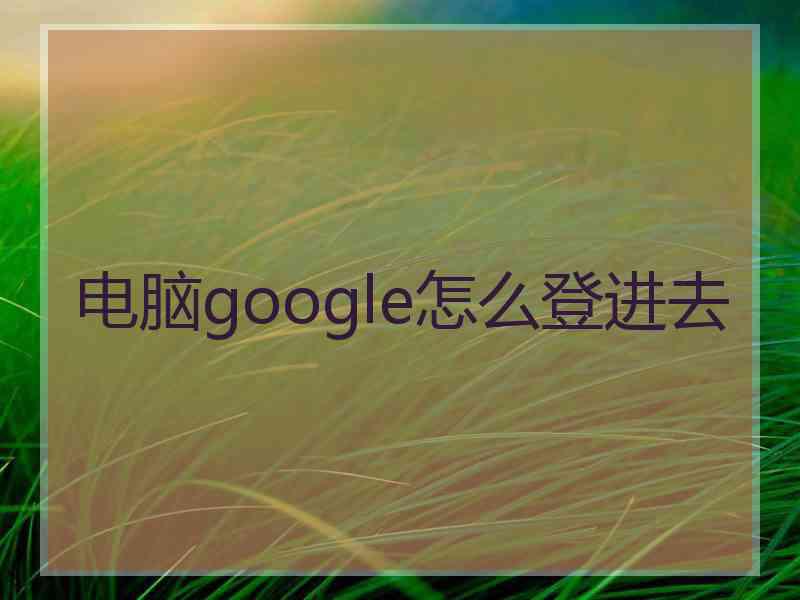 电脑google怎么登进去