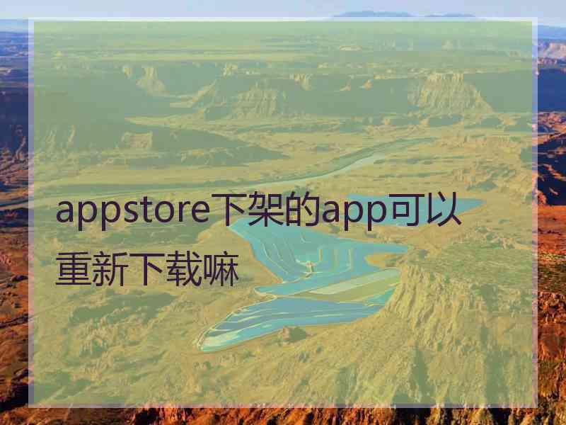 appstore下架的app可以重新下载嘛