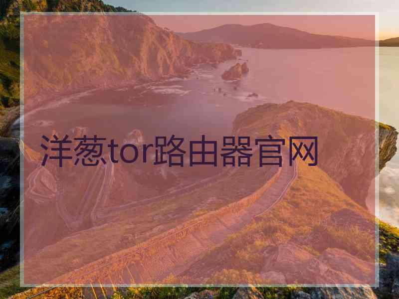 洋葱tor路由器官网