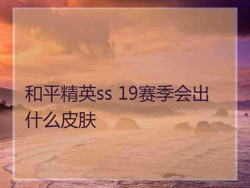 和平精英ss 19赛季会出什么皮肤