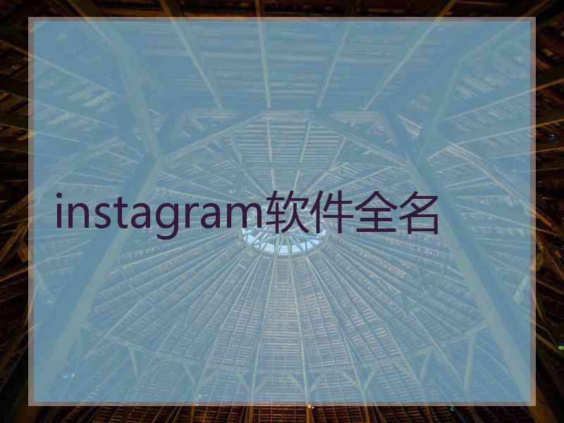 instagram软件全名