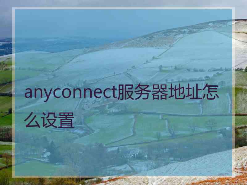 anyconnect服务器地址怎么设置