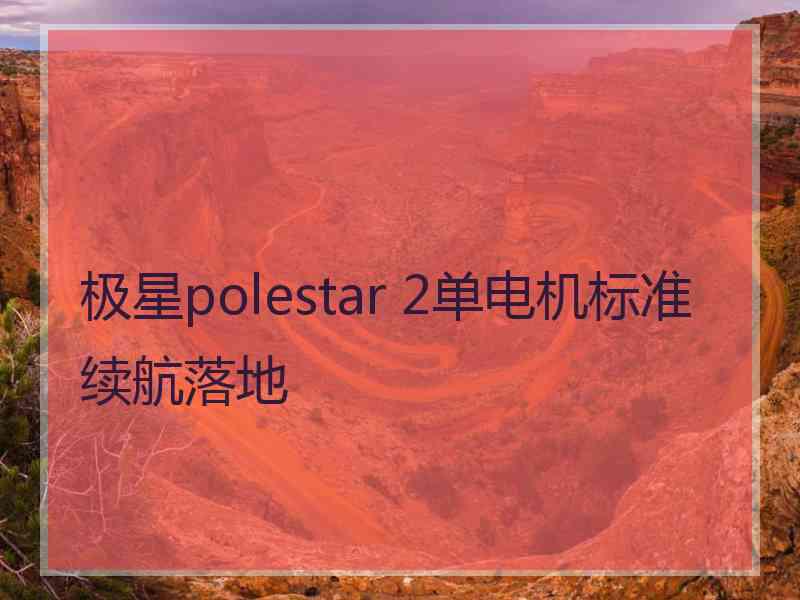 极星polestar 2单电机标准续航落地