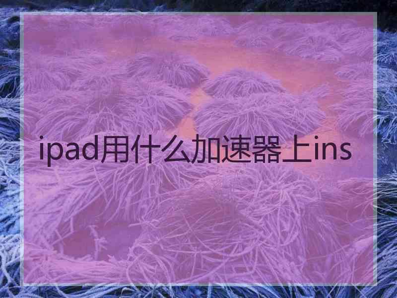 ipad用什么加速器上ins