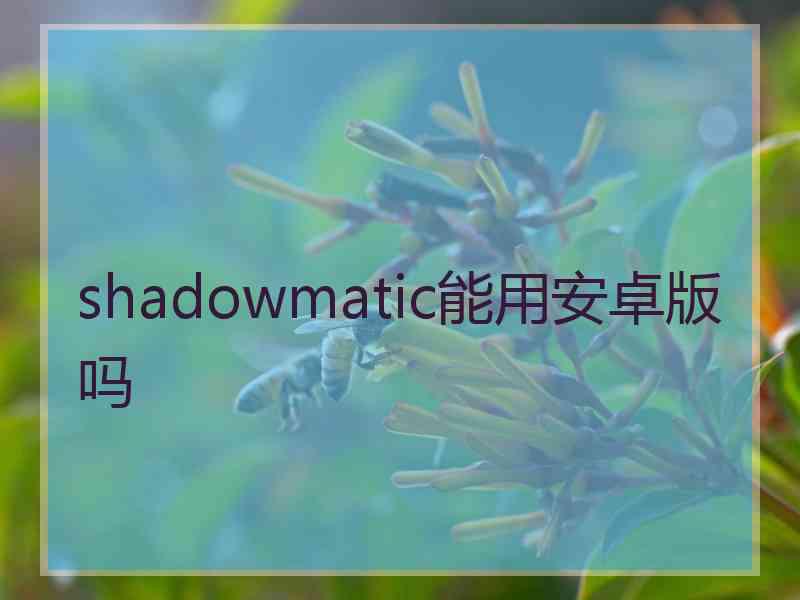 shadowmatic能用安卓版吗