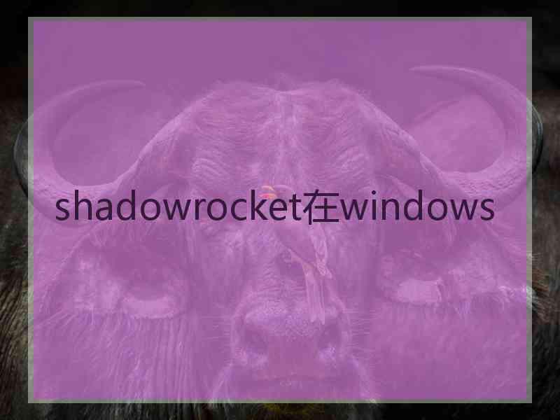 shadowrocket在windows