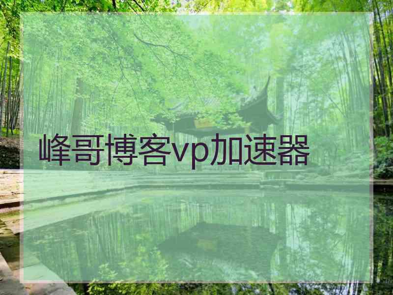 峰哥博客vp加速器