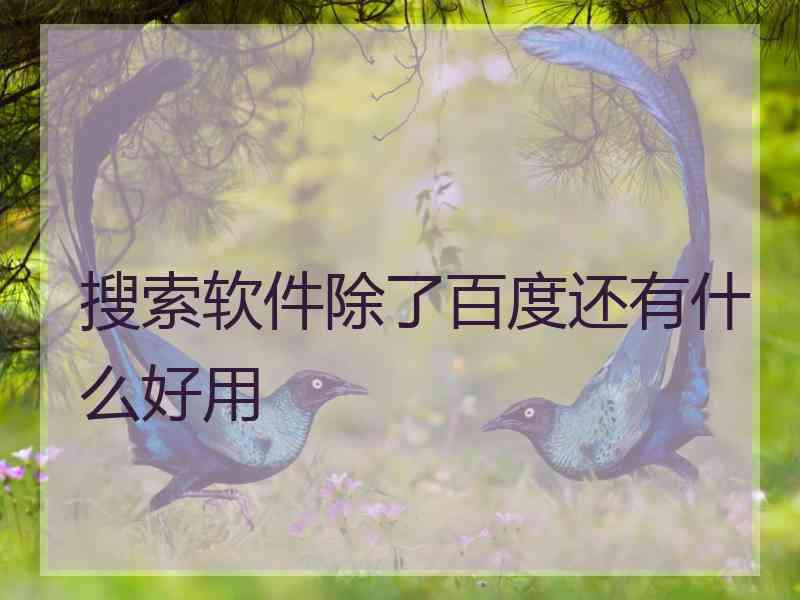 搜索软件除了百度还有什么好用