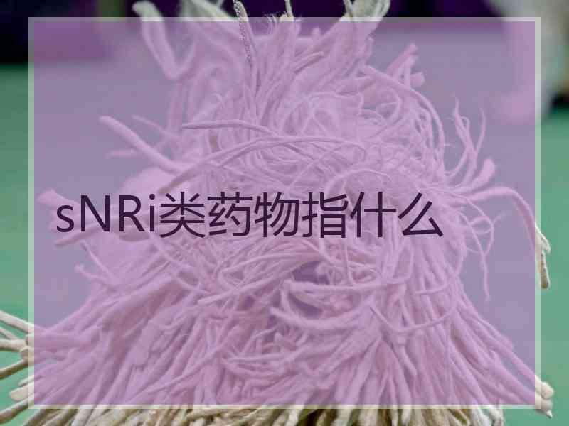 sNRi类药物指什么