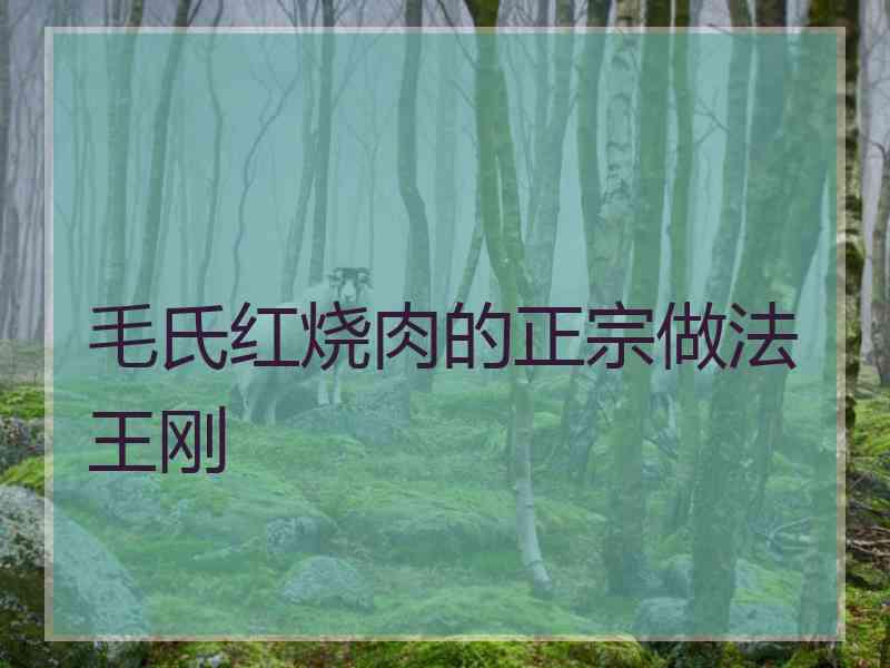 毛氏红烧肉的正宗做法王刚