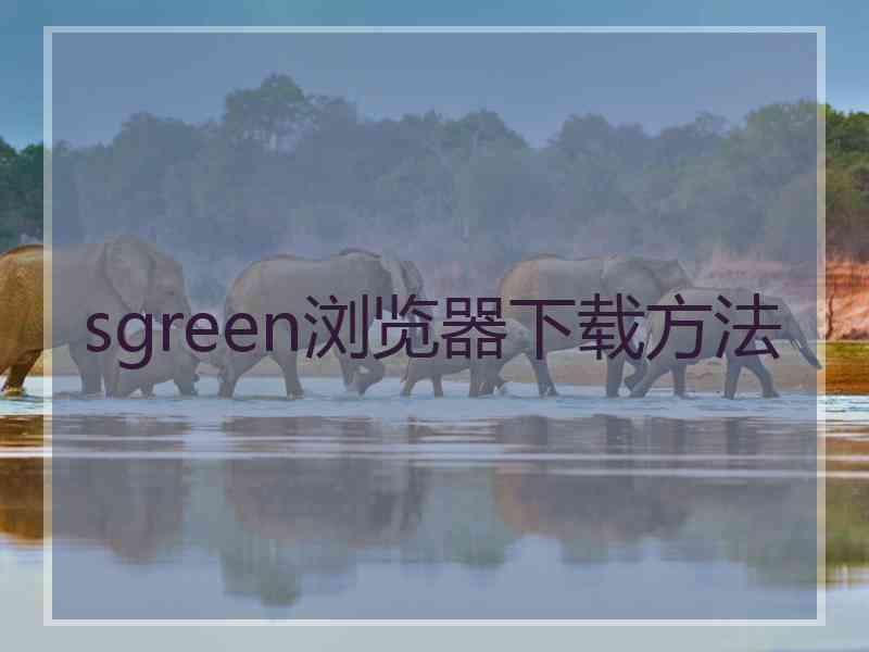 sgreen浏览器下载方法