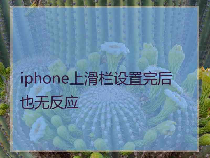 iphone上滑栏设置完后 也无反应