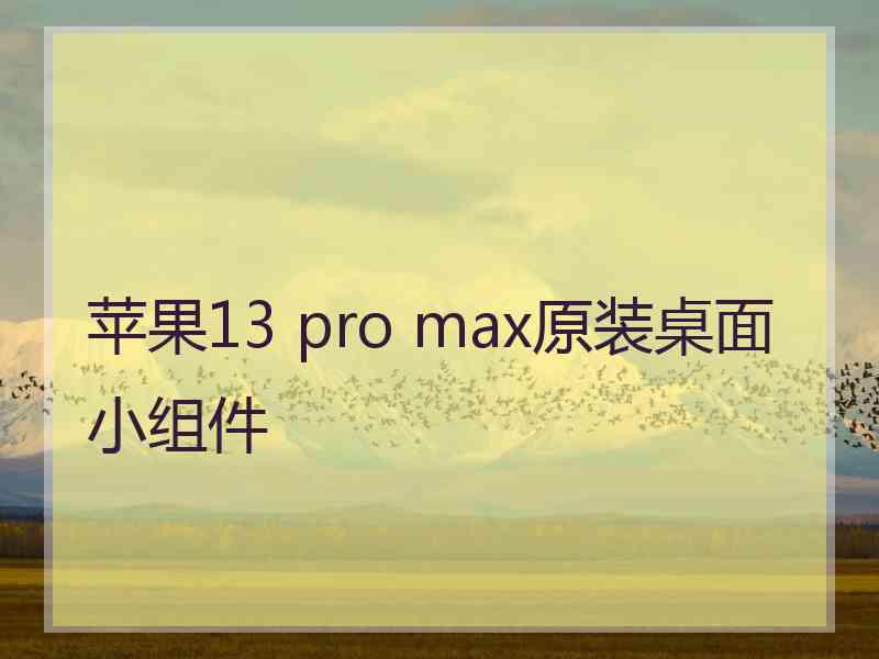 苹果13 pro max原装桌面小组件