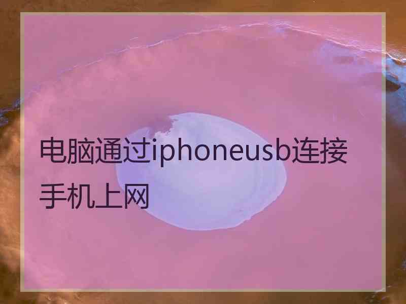 电脑通过iphoneusb连接手机上网