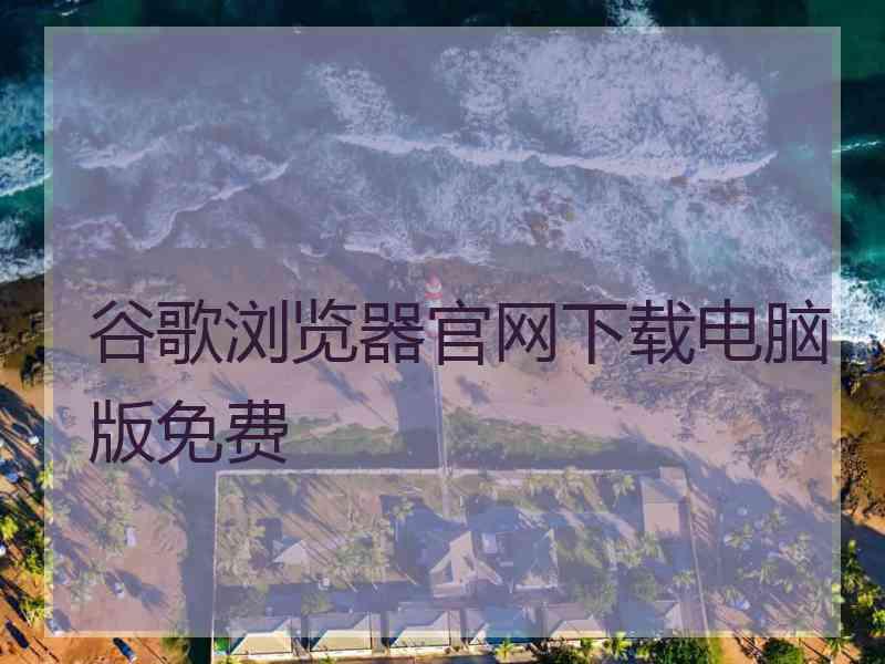 谷歌浏览器官网下载电脑版免费