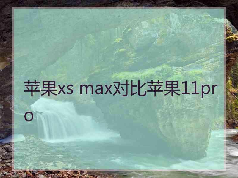 苹果xs max对比苹果11pro