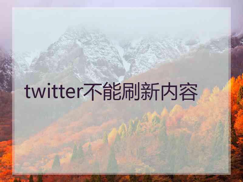 twitter不能刷新内容