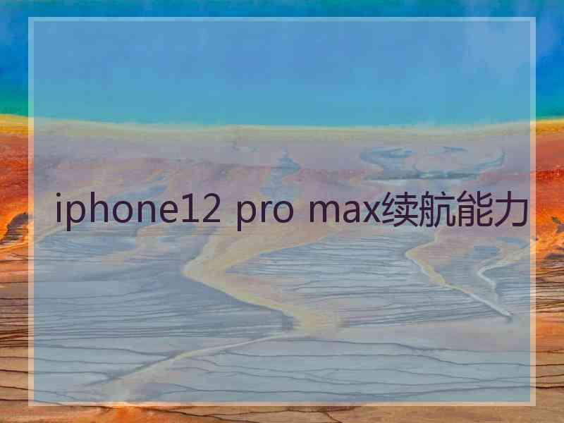 iphone12 pro max续航能力