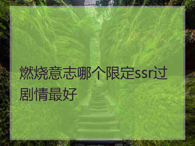 燃烧意志哪个限定ssr过剧情最好