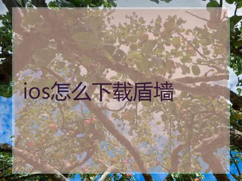 ios怎么下载盾墙