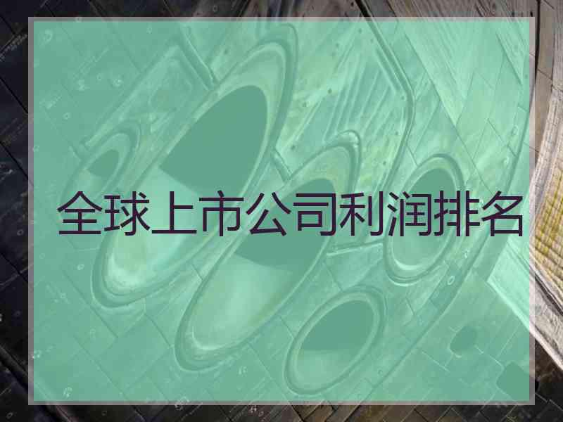 全球上市公司利润排名