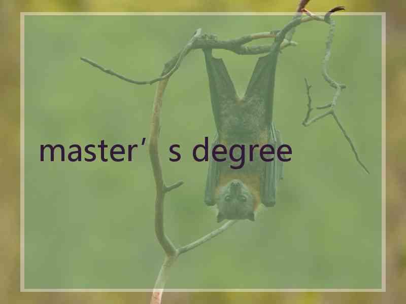 master’s degree