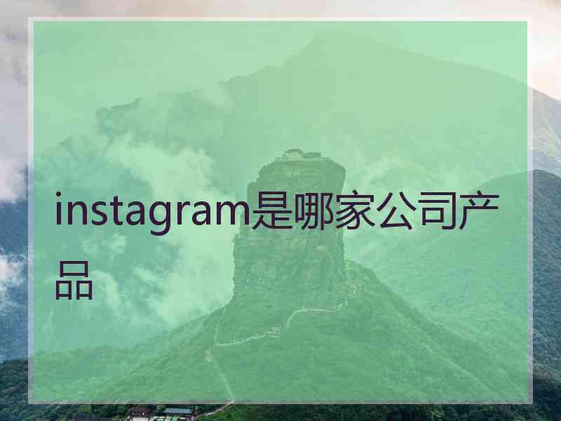 instagram是哪家公司产品