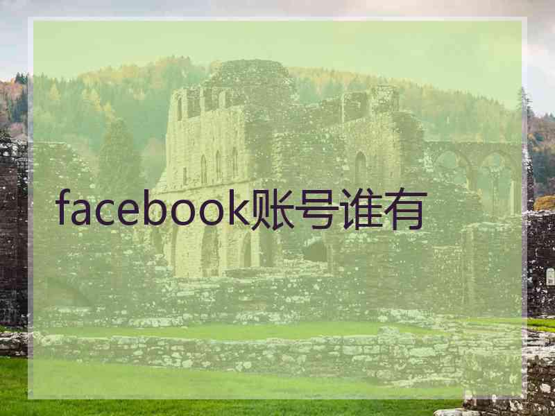 facebook账号谁有