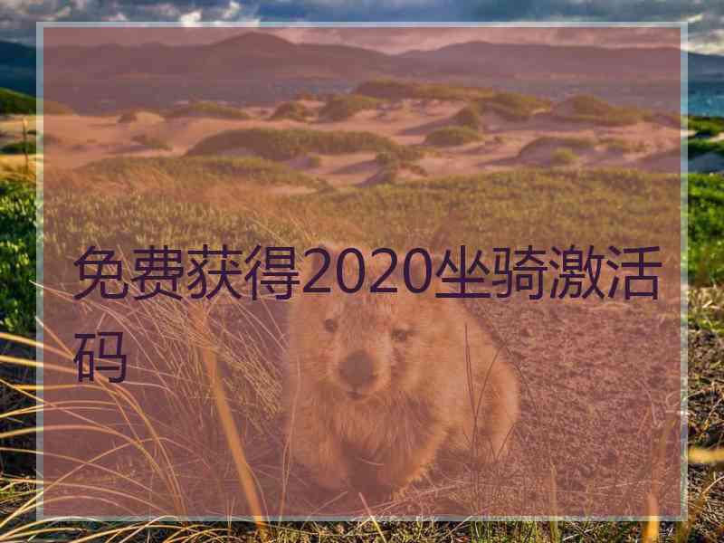 免费获得2020坐骑激活码