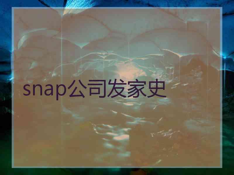 snap公司发家史