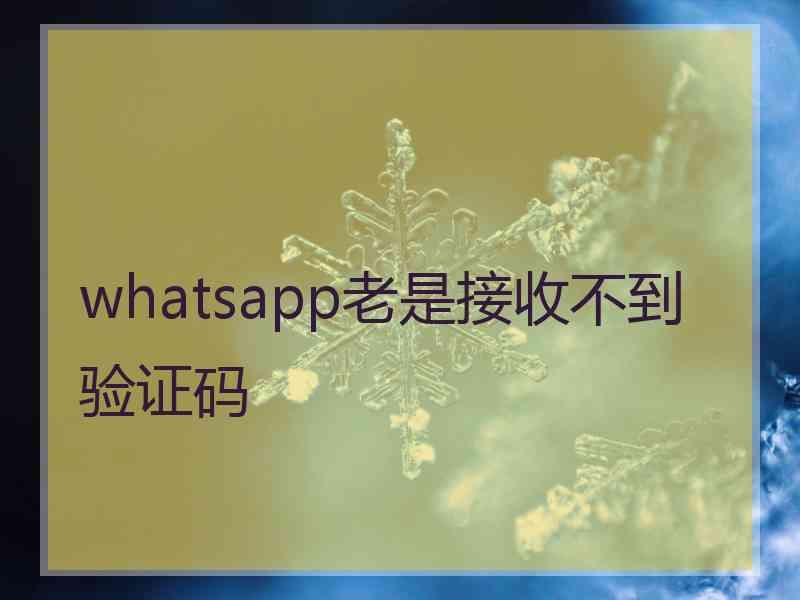 whatsapp老是接收不到验证码