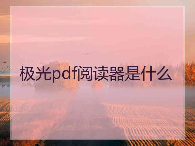 极光pdf阅读器是什么