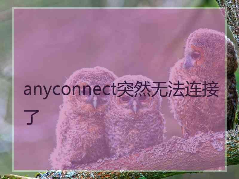 anyconnect突然无法连接了