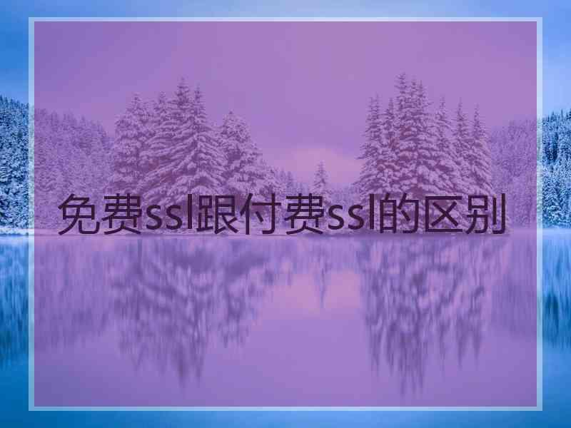 免费ssl跟付费ssl的区别