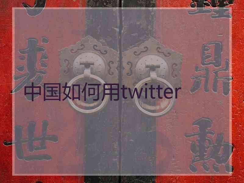 中国如何用twitter