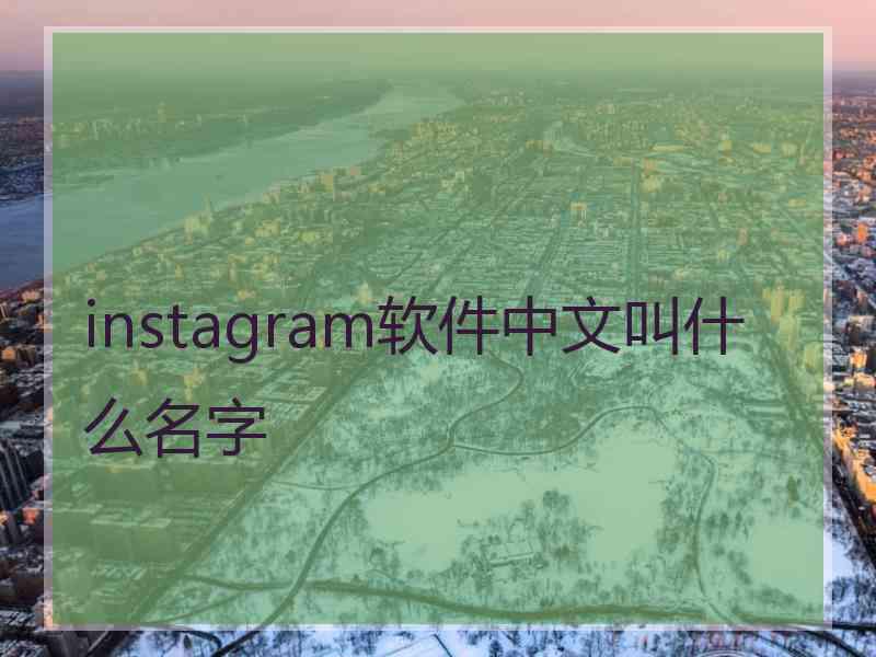 instagram软件中文叫什么名字