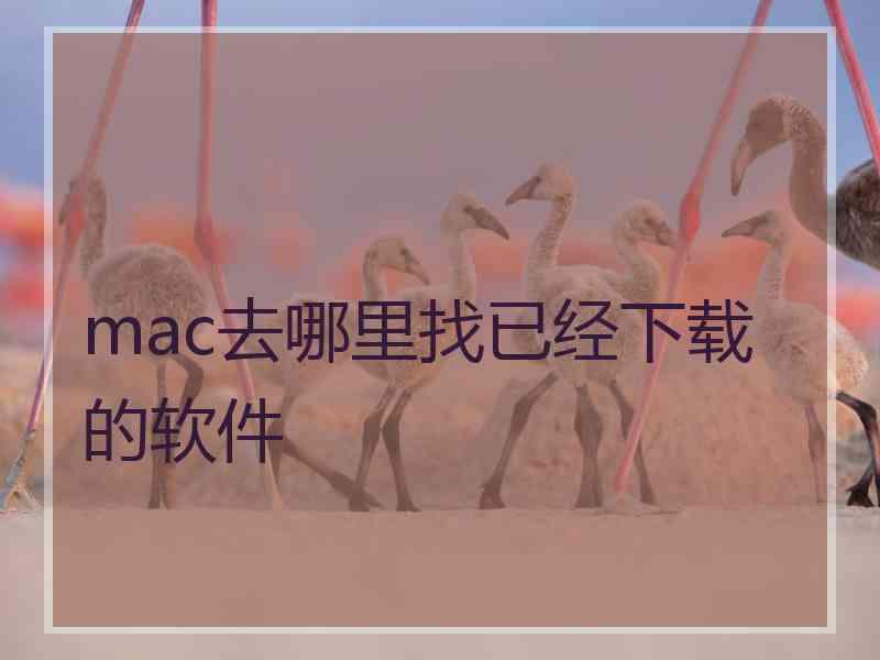 mac去哪里找已经下载的软件