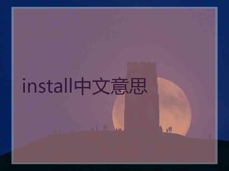 install中文意思