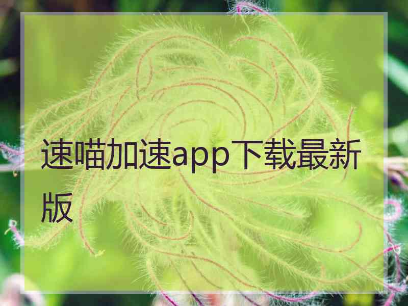 速喵加速app下载最新版