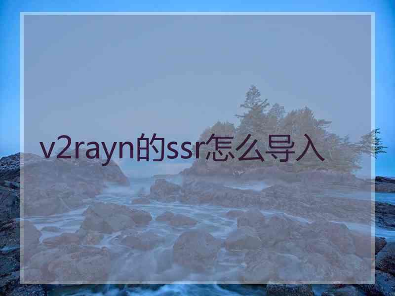 v2rayn的ssr怎么导入