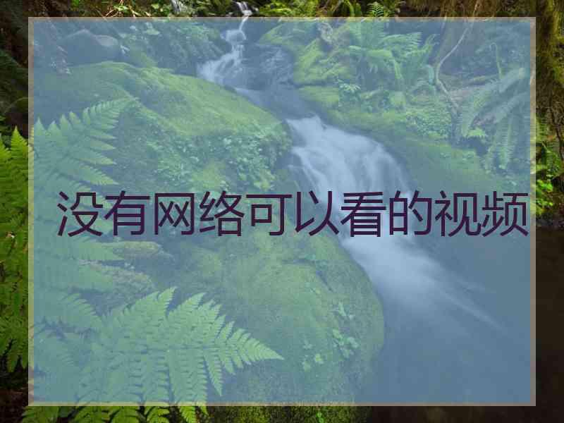 没有网络可以看的视频