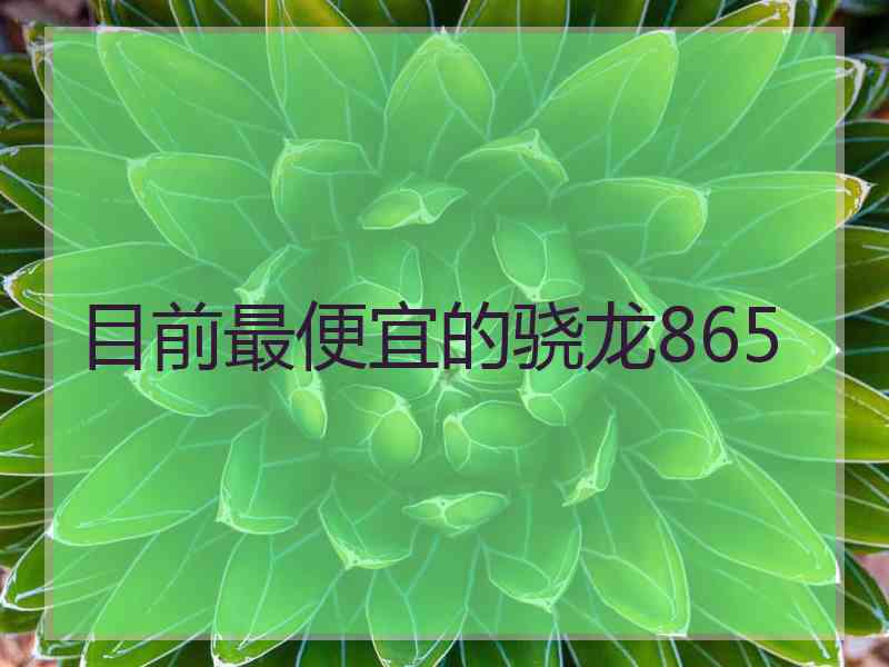 目前最便宜的骁龙865